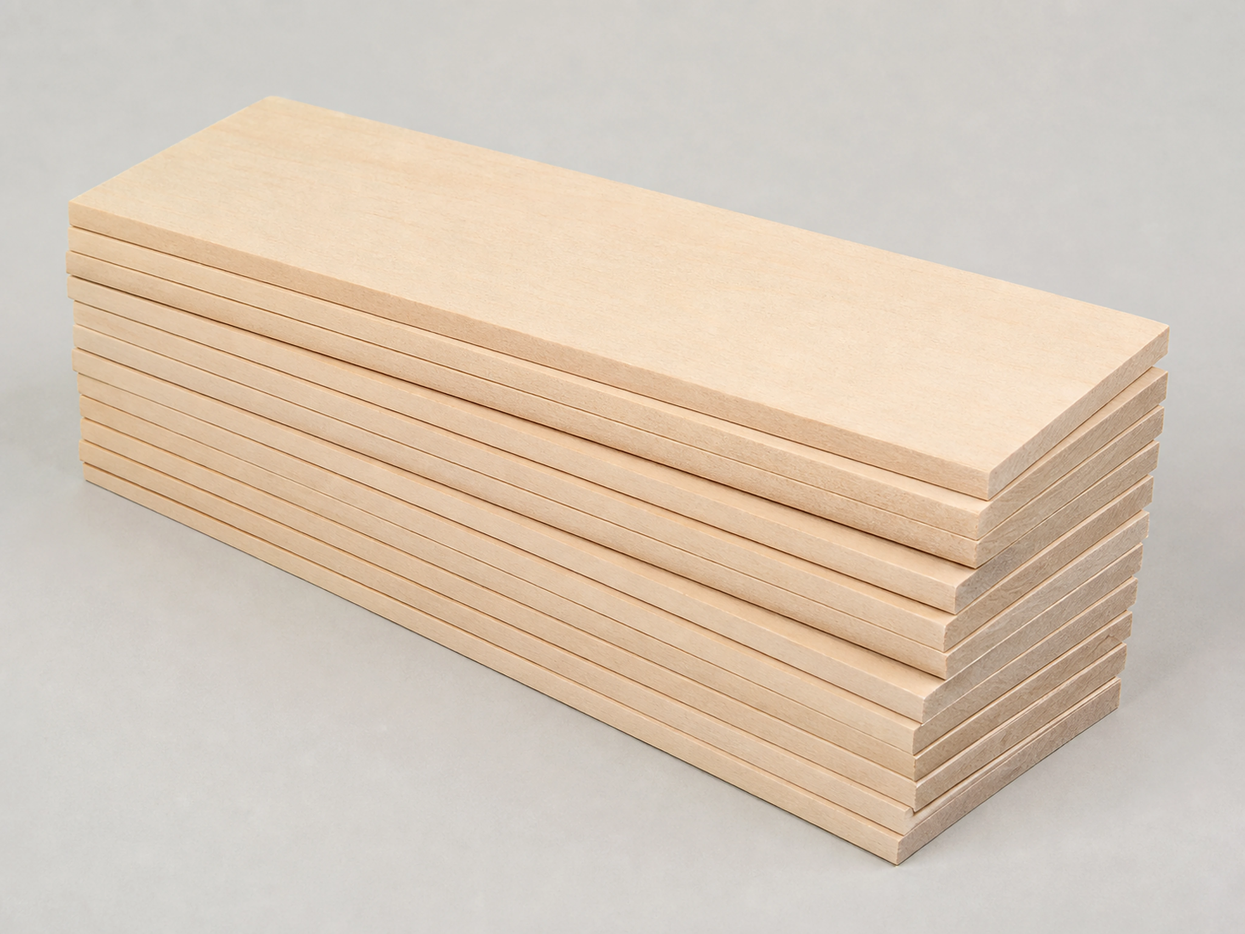 Pencil wood sheets and slats prepared for manufacturing